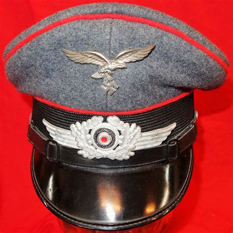 WW2 GERMAN AIR FORCE LUFTWAFFE ARTILLERY NCO’S PEAKED CAP | JB Military ...