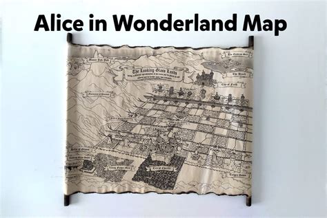 HANDMADE Alice in Wonderland Map Map of The Looking Glass | Etsy