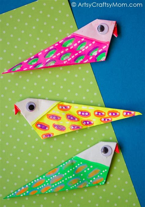 How to make an easy and Colorful DIY Origami Bird Magnets