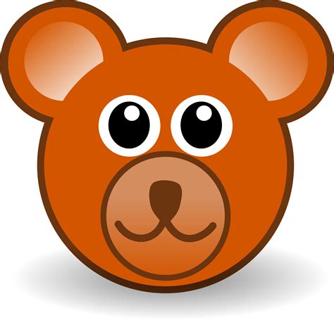 Clipart - funny teddy bear face brown