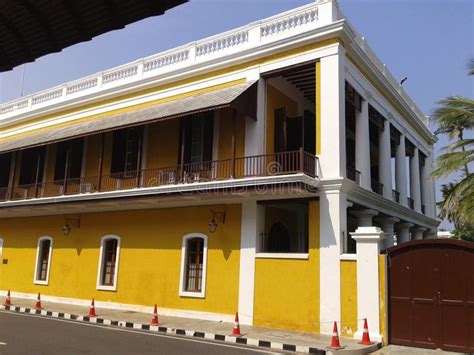 Pondicherry, White Town ,French Architecture. Stock Photo - Image of ...