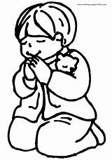 Girl Praying Coloring Page sketch template