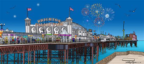 Brighton Palace Pier - Night - Box Canvas by Mike Payne - Landscape ...