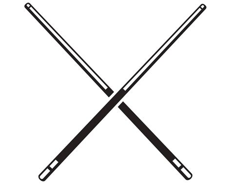 Billiards Pool Logo 4 Sticks Crossed Eight Nine Ball Snooker