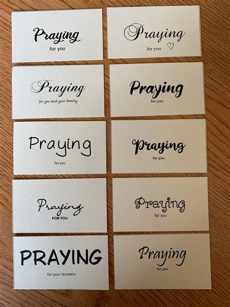 Printable PRAYING FOR YOU Cards, Set of 10, Mini Cards, Instant ...