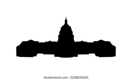 Us Capitol Building Silhouette Black Vector Stock Vector (Royalty Free ...