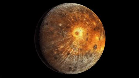 A Striking 3d Illustration Of Planet Mercury With Black Background ...