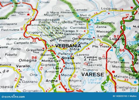 Geographic Map of European Country Italy with Verbania City Stock Image ...