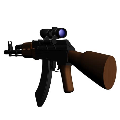 ak-47 acog scope 3d model