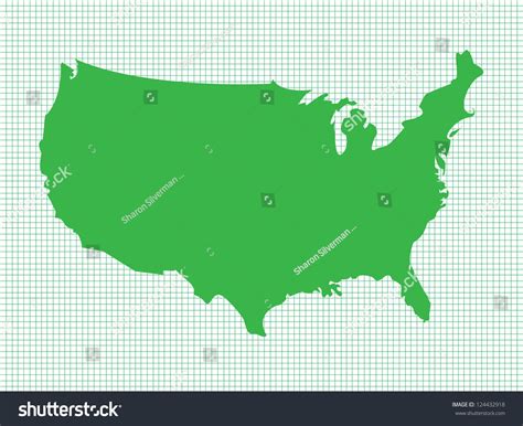 Usa Map Green On Graph Paper Stock Vector (Royalty Free) 124432918 ...