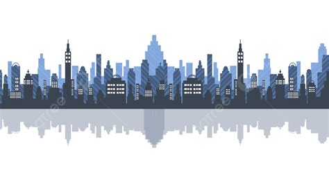 City Skyline Blue Purple Silhouette, Tall Building, Silhouette, Skyline PNG Transparent Clipart ...