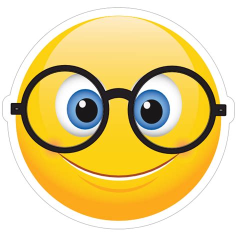 Vibrant, High-Quality Cute Round Glasses Emoji Stickers