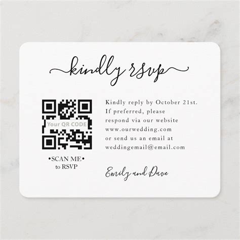 RSVP Wedding QR CODE Enclosure Card | Zazzle | Rsvp wedding cards, Rsvp, Wedding invitation ...