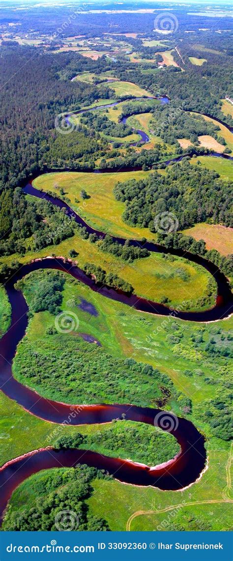 Meandering River View From Above Stock Photo - Image: 33092360