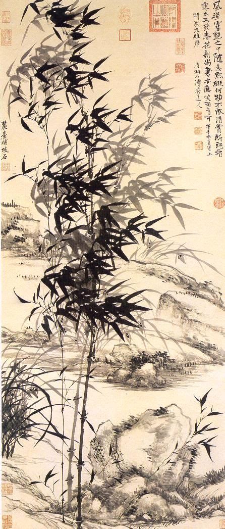 Shih-t'ao, Wang Yuan-ch'i: Bamboo and Orchids. Ch'ing Dynasty, hanging ...