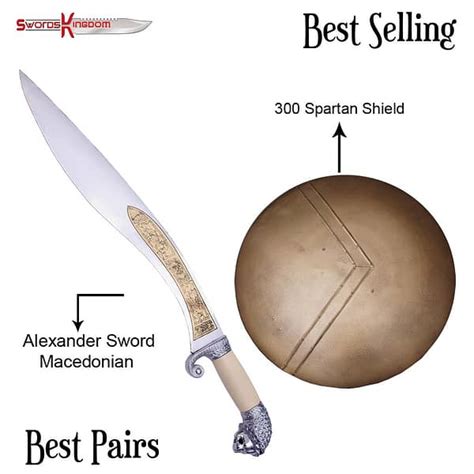 Alexander the Great Sword Replica & 300 Spartan Shield Replica - SwordsKingdom UK