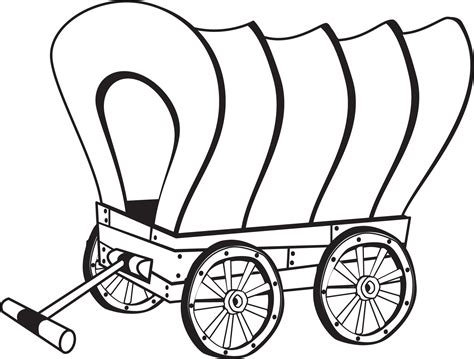 Covered Wagon Coloring Page | Horse coloring pages, Covered wagon, Horse coloring