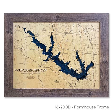 Sam Rayburn Reservoir Map Sam Rayburn Map Custom Lake Art - Etsy in ...