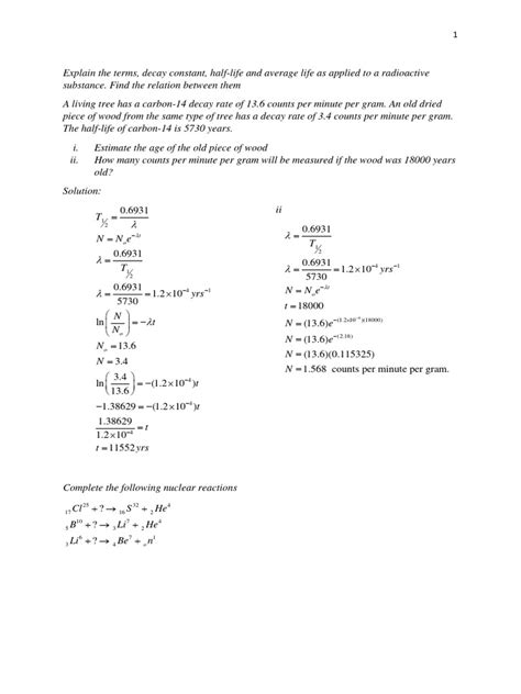 Tutorial 1 | Download Free PDF | Neutron | Isotope