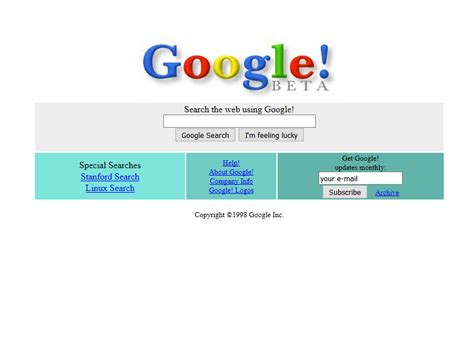 Google in 1998 - Web Design Museum