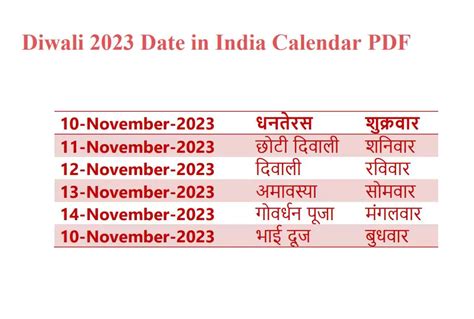 [PDF] Diwali Date 2023 PDF - Panot Book