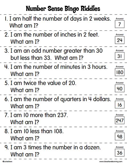 Fifth Grade Math Riddles