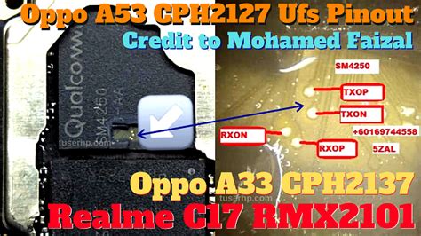 realme c17 rmx2101 isp ufs, ufs pinout oppo A33 cph2137, UFS Isp Qualcomm SM4250 Snapdragon 460 ...