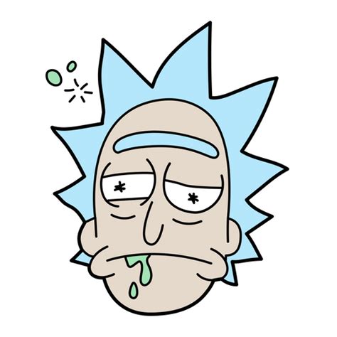 Rick and Morty Drunk Rick Head Sticker - Sticker Mania