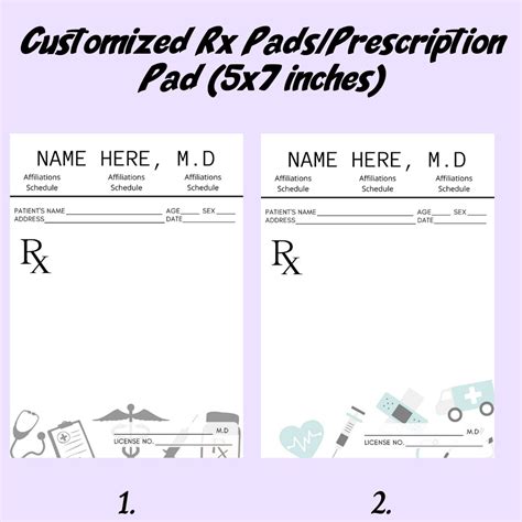 Customized RX Pads/Prescription Pads (SMUDGE-PROOF AND WATER RESISTANT!)5x7 inches | David_Merch ...