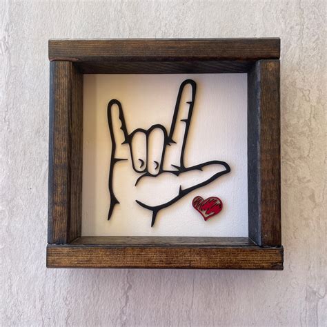 I Love You Sign Language Laser Cut File - Etsy