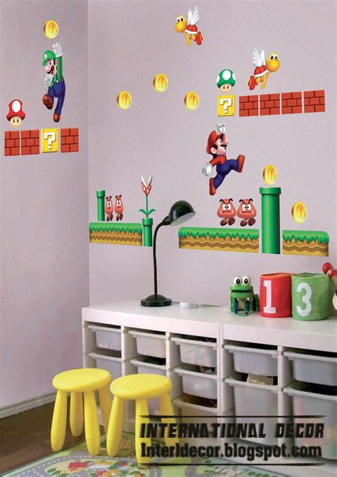 Super Mario wall stickers, Mario kids room designs