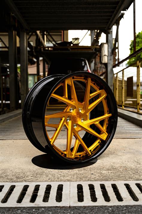 Cadillac CTS-V Custom Forged Wheels-Custom Per Order-Gold Black Rims