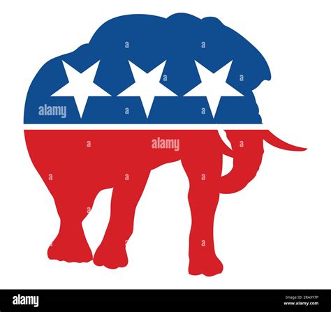 Graphic illustration of painted elephant, symbol for the republican party in the US Stock Vector ...