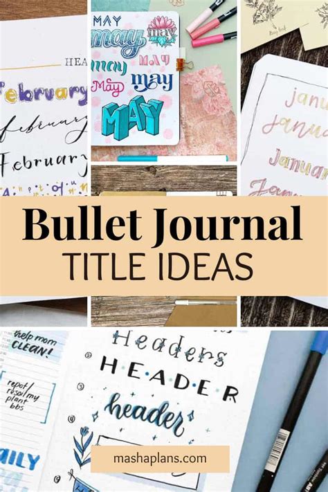 Bullet Journal Title Ideas | Masha Plans