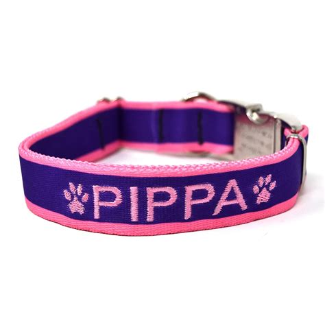 Personalized Dog Collar With Embroidered Names - Hot Dog Collars