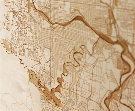 Laser Engraved Calgary Map | Experimenting with engraving se… | Flickr