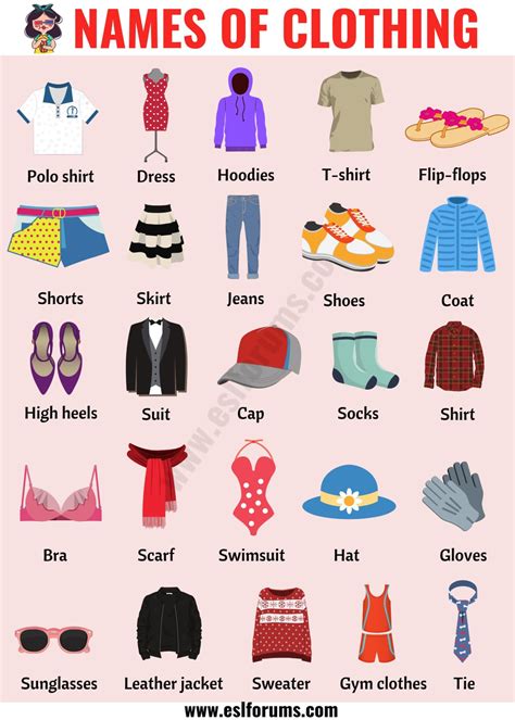 Types of Clothing: Useful List of Clothing Names with the Picture - ESL Forums