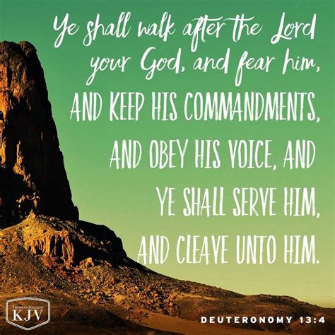 a mountain with the words, you shall walk after the lord and your god and fear him