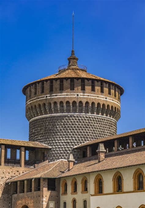 Sforza Castle In Milan, Italy Stock Photo - Image of fortress, monument ...