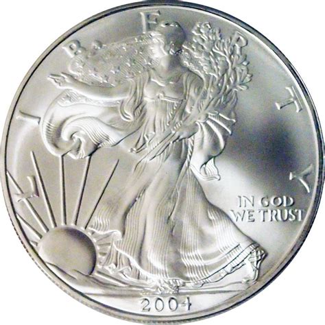 2004 American Silver Eagle Dollar BU 1oz Silver Uncirculated Coin - $49.99