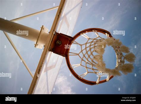 Basketball rim amazing shot with sky Stock Photo - Alamy