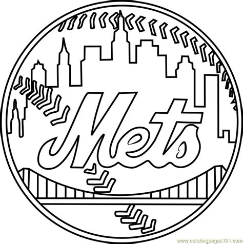 New York Mets Logo Coloring Page for Kids - Free MLB Printable Coloring ...