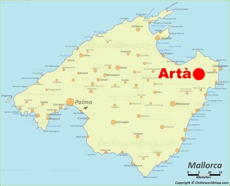 Artà location on the Majorca map - Ontheworldmap.com