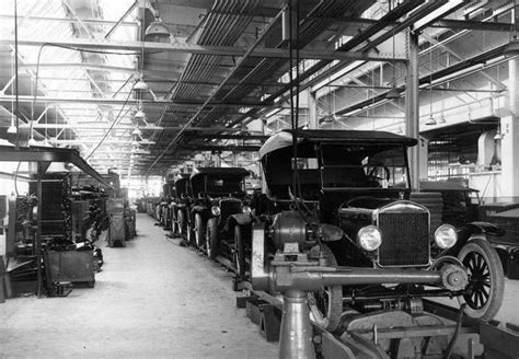 Henry Ford, an American car manufacturer, invented an improved assembly line by creating the ...