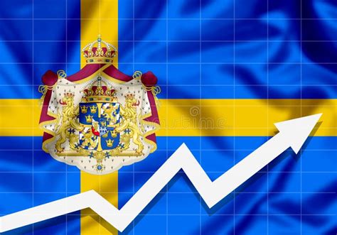 EU Sweden Flag with Up Arrow Stock Illustration - Illustration of ...