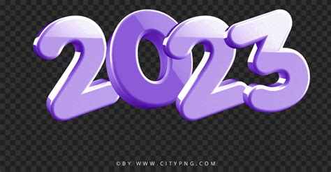 HD Text Numbers 3D Purple 2023 PNG | Citypng