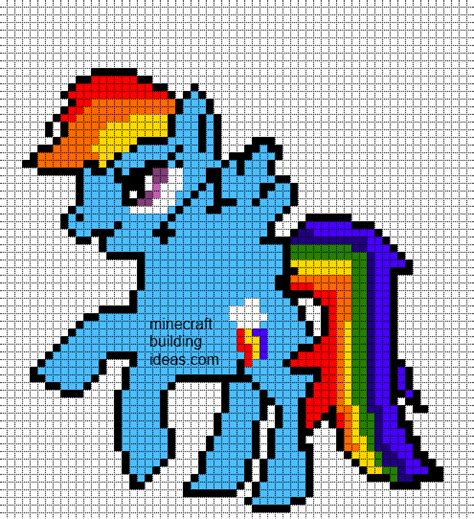 Minecraft Pixel Art Templates: Rainbow dash Pony