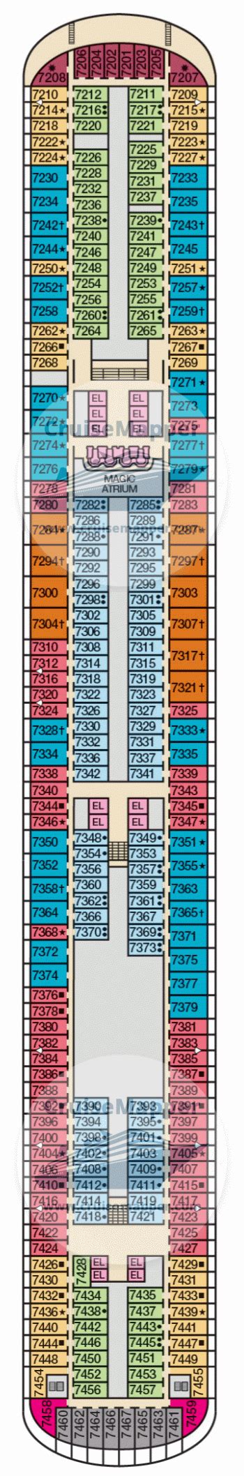 Carnival Magic deck 7 plan | CruiseMapper