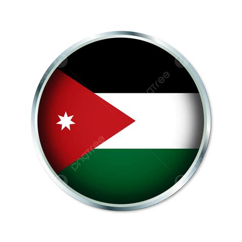 Jordan Round Flag With Transparent Background Vector, Jordan, Jordan ...