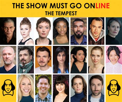 THE SHOW MUST GO ONLINE ANNOUNCE FULL CAST FOR LIVESTREAMED READING OF THE TEMPEST – THE FINAL ...